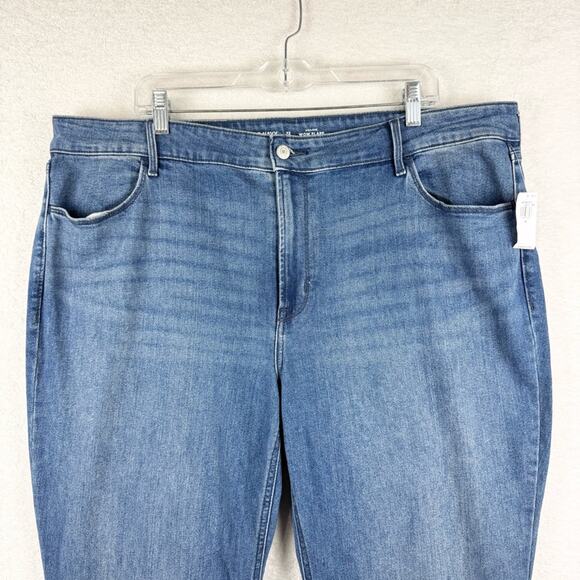 NWT Old Navy High-Waisted Wow Flare Jeans in Medium Campeche Wash Plus Size 22 - Picture 5 of 15